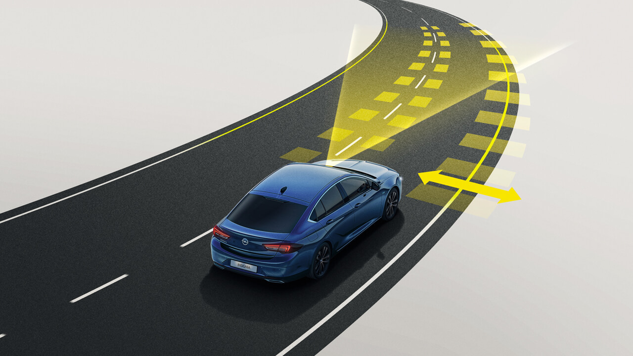 Opel Insigna ST - Bezpečnost - Asistent pro jízdu v pruzích Opel Insigna Sports Tourer